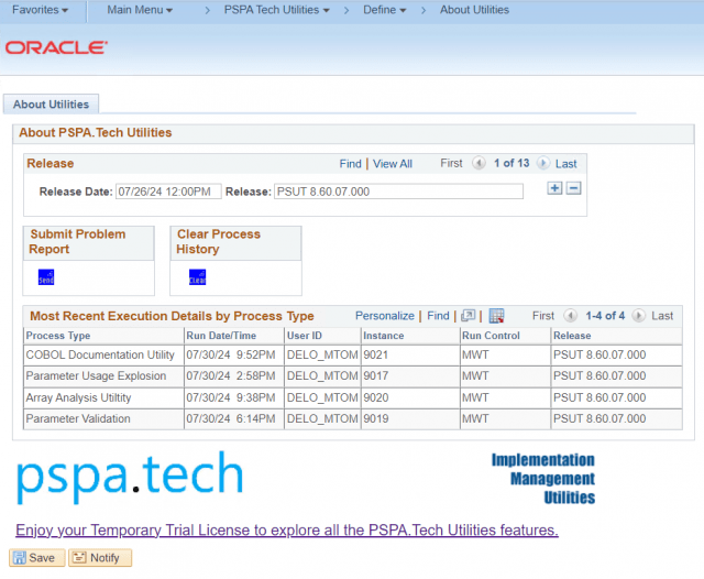 About Utilities Page